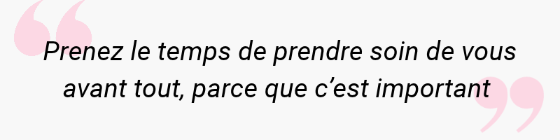 Citation rose sur l’importance de prendre soin de soi
