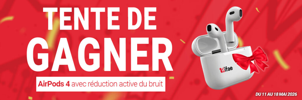 Bannière concours AirPods 4 avec réduction de bruit